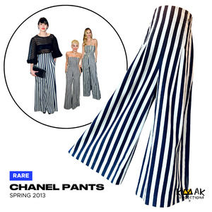 CHANEL Spring 2013 Striped Wide Leg Pants